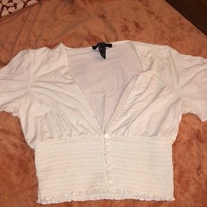 forever 21 white cropped top